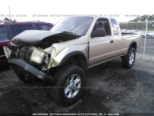 4TASN92N7YZ637039 - 2000 TOYOTA TACOMA XTRACAB PRERUNNER ოქროსფერი ფოტო 2