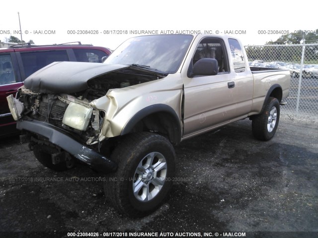 4TASN92N7YZ637039 - 2000 TOYOTA TACOMA XTRACAB PRERUNNER GOLD photo 2