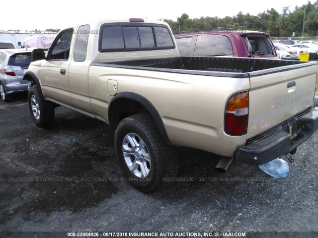 4TASN92N7YZ637039 - 2000 TOYOTA TACOMA XTRACAB PRERUNNER ოქროსფერი ფოტო 3