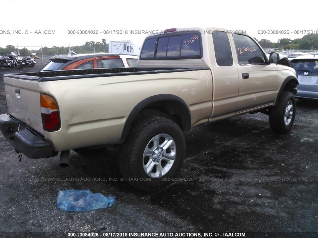 4TASN92N7YZ637039 - 2000 TOYOTA TACOMA XTRACAB PRERUNNER ოქროსფერი ფოტო 4