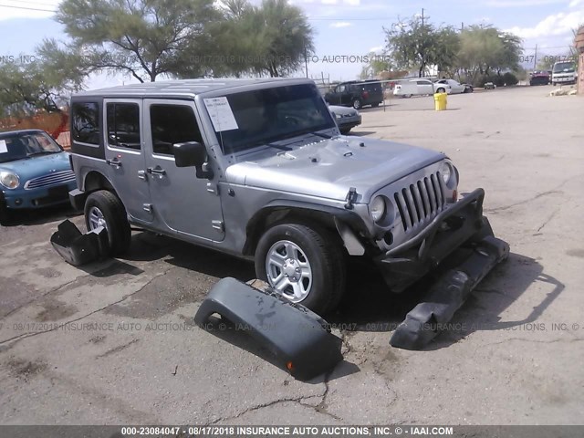 1C4BJWDGXDL687735 - 2013 JEEP WRANGLER UNLIMITE SPORT GRAY photo 1