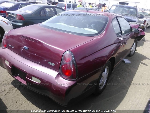 2G1WW12E659205562 - 2005 CHEVROLET MONTE CARLO LS BURGUNDY photo 4