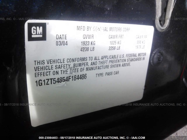 1G1ZT54854F184486 - 2004 CHEVROLET MALIBU LS ლურჯი ფოტო 6