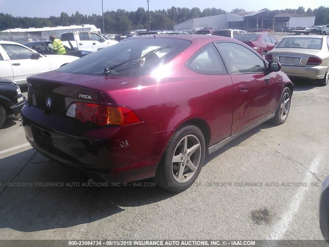 JH4DC54822C004783 - 2002 ACURA RSX RED photo 4