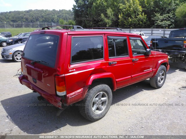 1J4FF68SXXL654959 - 1999 JEEP CHEROKEE SPORT/CLASSIC წითელი ფოტო 4