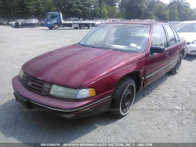 2G1WL54T0P1150460 - 1993 CHEVROLET LUMINA RED photo 2