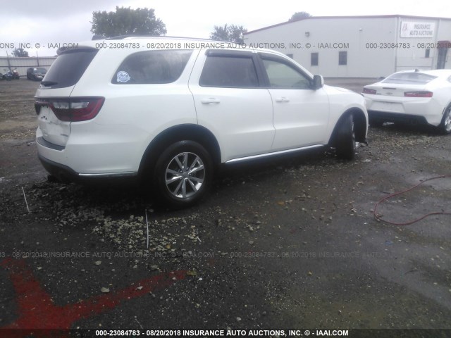 1C4RDHDG6GC432750 - 2016 DODGE DURANGO LIMITED WHITE photo 4