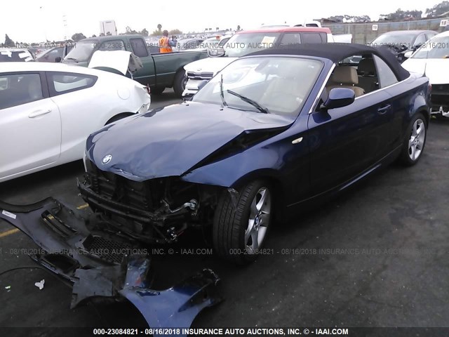 WBAUN7C55BVM25252 - 2011 BMW 135 I BLUE photo 2