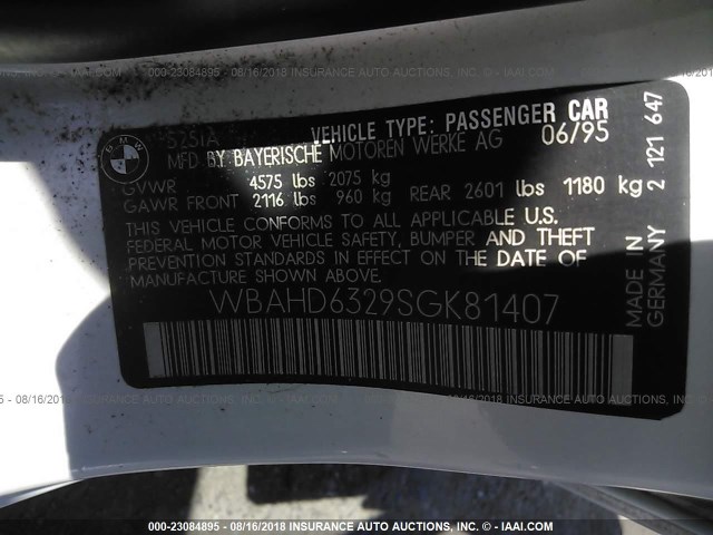 WBAHD6329SGK81407 - 1995 BMW 525 I AUTOMATIC Ağ foto 9