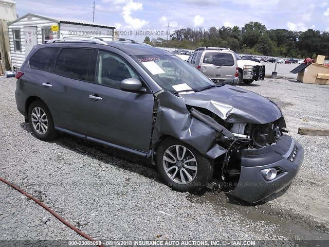 5N1AR2MN6FC704427 - 2015 NISSAN PATHFINDER S/SV/SL/PLATINUM GRAY photo 1