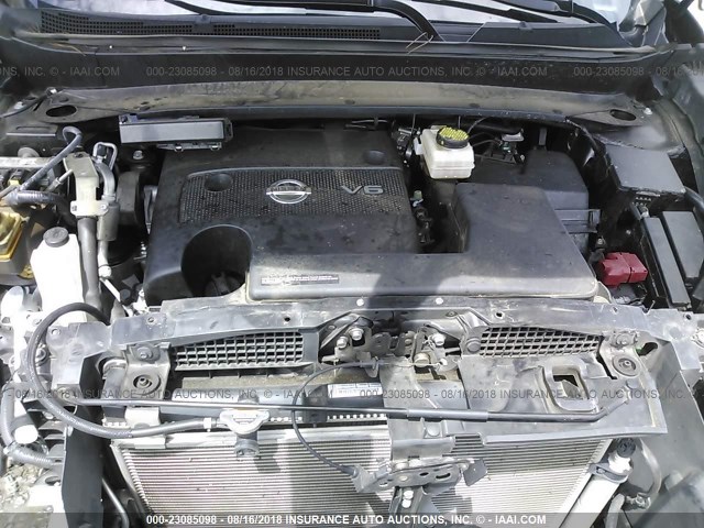 5N1AR2MN6FC704427 - 2015 NISSAN PATHFINDER S/SV/SL/PLATINUM GRAY photo 10