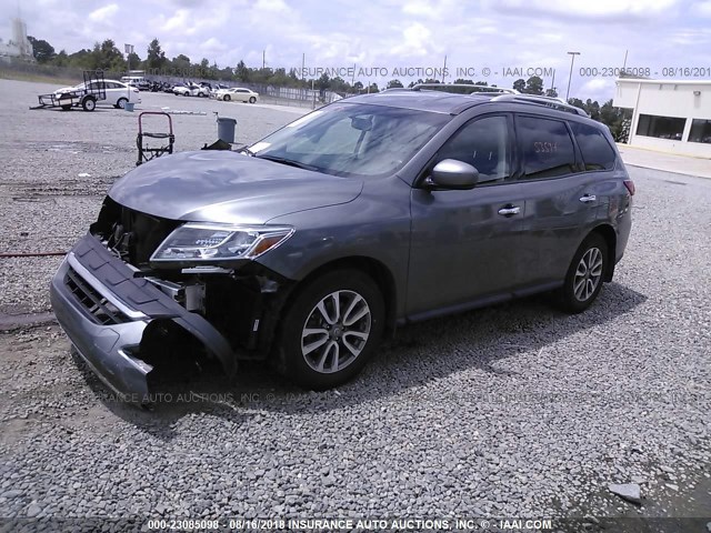 5N1AR2MN6FC704427 - 2015 NISSAN PATHFINDER S/SV/SL/PLATINUM GRAY photo 2