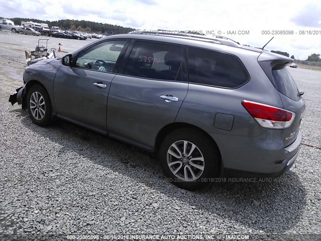 5N1AR2MN6FC704427 - 2015 NISSAN PATHFINDER S/SV/SL/PLATINUM GRAY photo 3