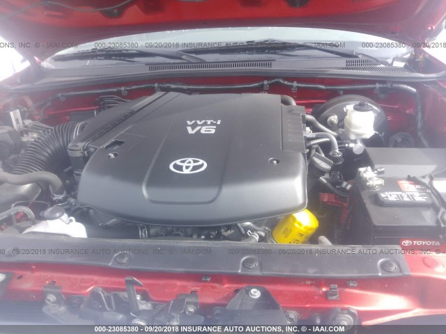 3TMLU4EN1EM148286 - 2014 TOYOTA TACOMA DOUBLE CAB წითელი ფოტო 10
