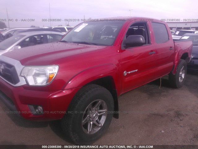 3TMLU4EN1EM148286 - 2014 TOYOTA TACOMA DOUBLE CAB RED photo 2