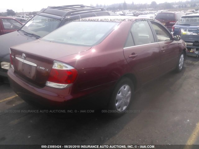 4T1BE32K45U005921 - 2005 TOYOTA CAMRY LE/XLE/SE Марун фото 4