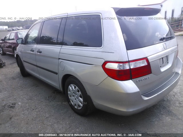 5FNRL38297B014156 - 2007 HONDA ODYSSEY LX SILVER photo 3