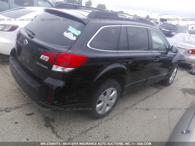 4S4BRCAC9C3286650 - 2012 SUBARU OUTBACK 2.5I BLACK photo 4