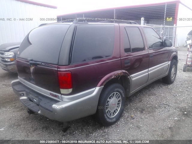 1GKDT13W0Y2195701 - 2000 GMC JIMMY / ENVOY  BURGUNDY photo 4