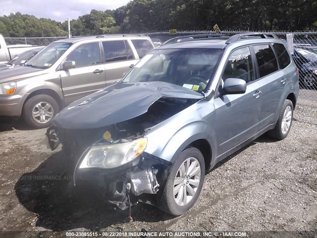 JF2SHAEC9BH741053 - 2011 SUBARU FORESTER LIMITED Light Blue photo 2