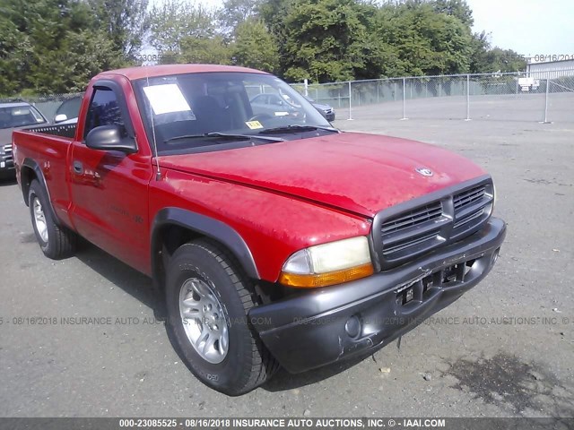 1B7FL16XX2S639084 - 2002 DODGE DAKOTA SXT RED photo 1