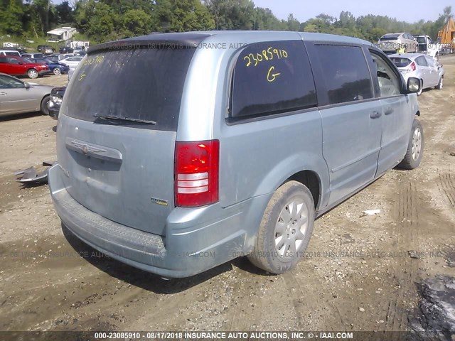 2A8HR44H28R781534 - 2008 CHRYSLER TOWN & COUNTRY LX TEAL photo 4