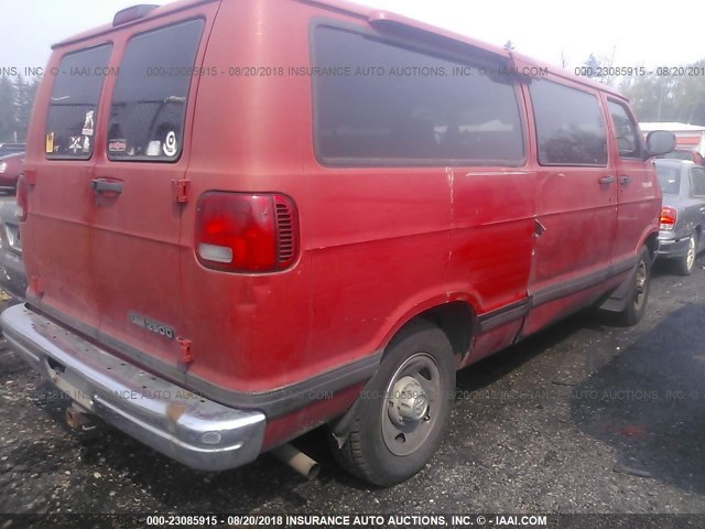 2B5WB25Z8XK552077 - 1999 DODGE RAM WAGON B2500 RED photo 4