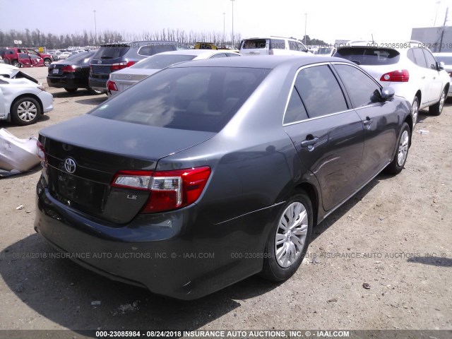 4T4BF1FK2DR304520 - 2013 TOYOTA CAMRY L/SE/LE/XLE GRAY photo 4