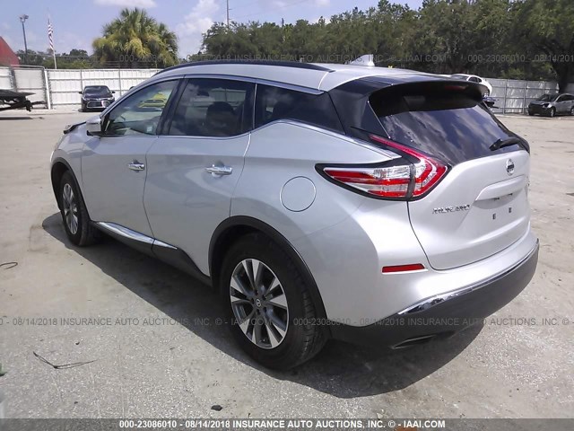 5N1AZ2MH1HN112712 - 2017 NISSAN MURANO SILVER photo 3