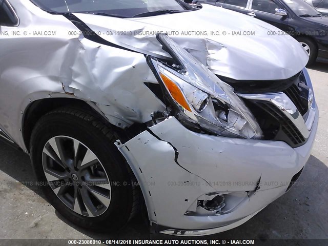 5N1AZ2MH1HN112712 - 2017 NISSAN MURANO SILVER photo 6