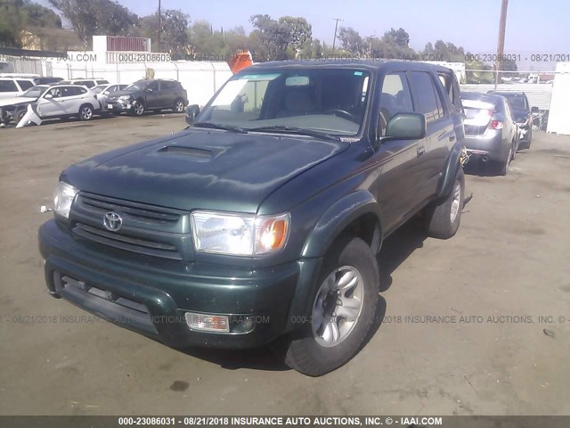 JT3GN86R810211263 - 2001 TOYOTA 4RUNNER SR5 GREEN photo 2