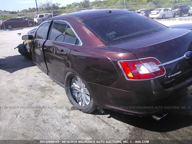 1FAHP2FW5AG122518 - 2010 FORD TAURUS LIMITED BROWN photo 3