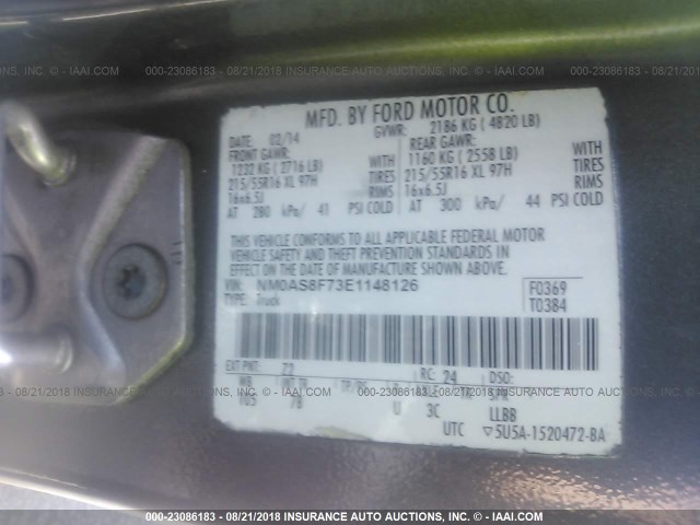 NM0AS8F73E1148126 - 2014 FORD TRANSIT CONNECT XLT GRAY photo 9