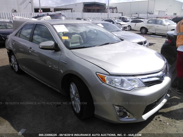 4T1BD1FK2EU128781 - 2014 TOYOTA CAMRY HYBRID/LE/XLE 棕色 照片 1
