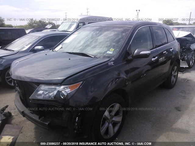 2HNYD2H44DH506291 - 2013 ACURA MDX TECHNOLOGY BLACK photo 2