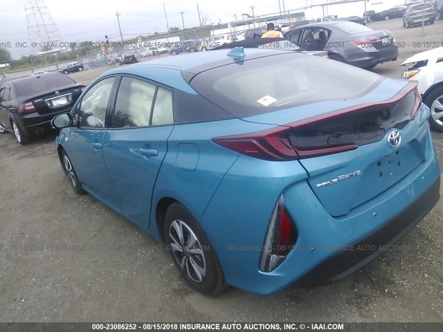 JTDKARFP8H3049312 - 2017 TOYOTA PRIUS PRIME  蓝色 照片 3