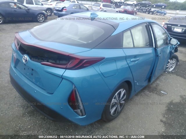 JTDKARFP8H3049312 - 2017 TOYOTA PRIUS PRIME  BLUE photo 4