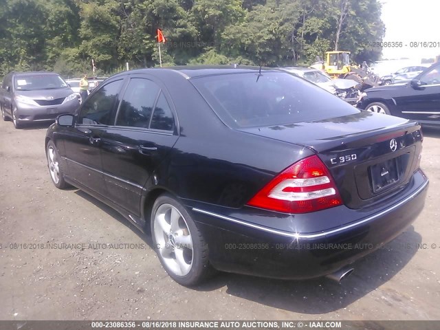 WDBRF56J46F737841 - 2006 MERCEDES-BENZ C 350 BLACK photo 3