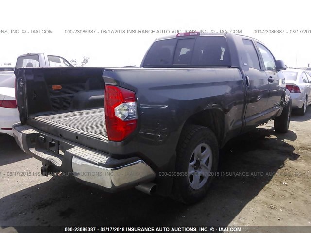 5TFRY5F16HX225832 - 2017 TOYOTA TUNDRA DOUBLE CAB SR/SR5 GRAY photo 4