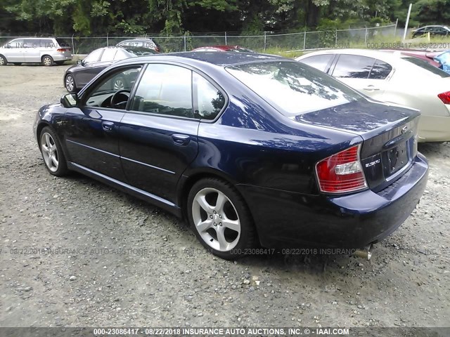 4S3BL676654217422 - 2005 SUBARU LEGACY GT LIMITED BLUE photo 3