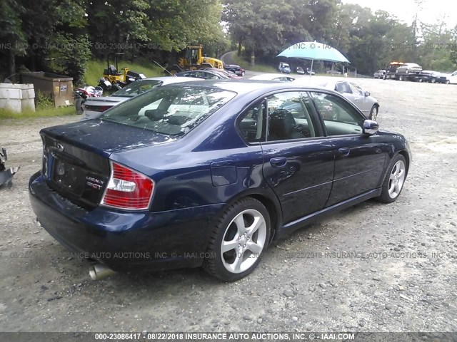 4S3BL676654217422 - 2005 SUBARU LEGACY GT LIMITED BLUE photo 4