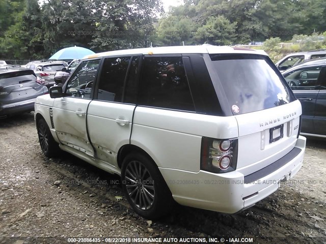 SALMP1E46CA368284 - 2012 LAND ROVER RANGE ROVER AUTOBIOGRAPHY WHITE photo 3