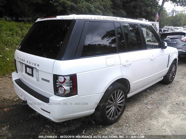 SALMP1E46CA368284 - 2012 LAND ROVER RANGE ROVER AUTOBIOGRAPHY WHITE photo 4