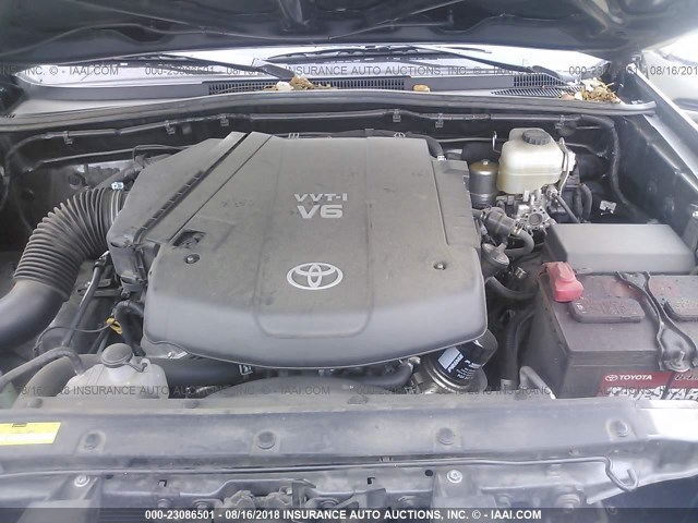 3TMLU4EN0BM058459 - 2011 TOYOTA TACOMA DOUBLE CAB ნაცრისფერი ფოტო 10