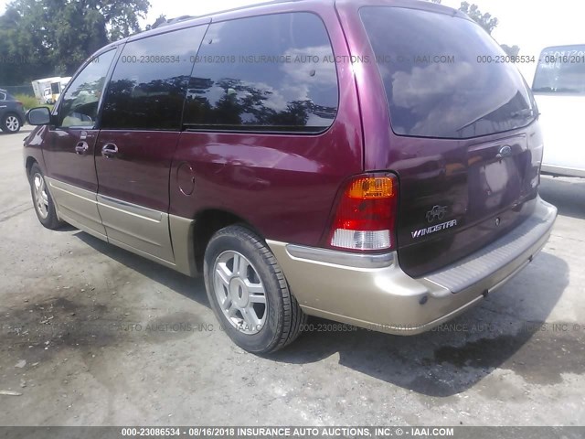 2FMDA53401BA11103 - 2001 FORD WINDSTAR SEL RED photo 3