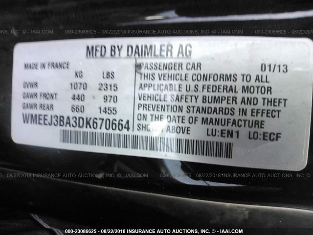 WMEEJ3BA3DK670664 - 2013 SMART FORTWO PURE/PASSION RED photo 9