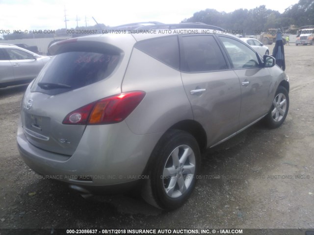 JN8AZ18U39W017249 - 2009 NISSAN MURANO S/SL TAN photo 4