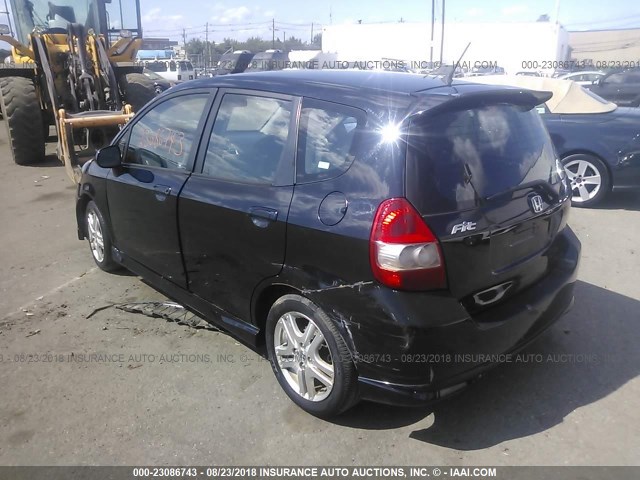 JHMGD37667S010284 - 2007 HONDA FIT S 黑色 照片 3
