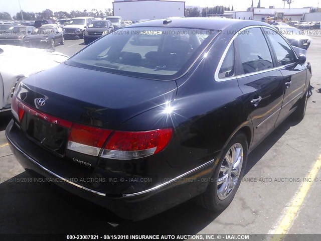 KMHFC46F17A234118 - 2007 HYUNDAI AZERA SE/LIMITED BLACK photo 4