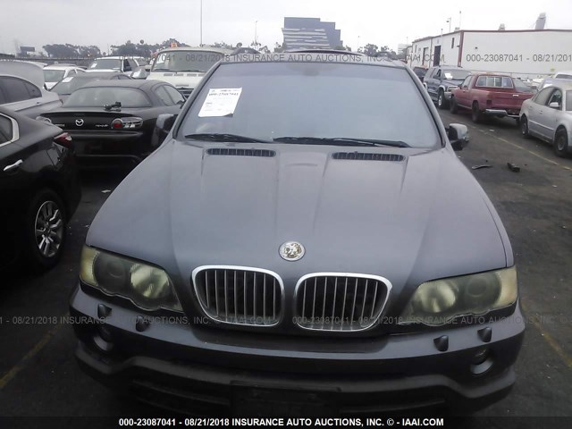5UXFB33553LH46333 - 2003 BMW X5 4.4I GRAY photo 6